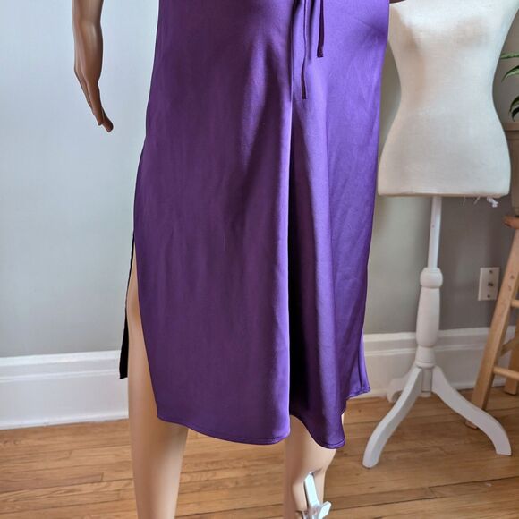 Target Future Collective Alani Noelle Satin Midi Slip Dress Purple Low Back - Picture 9 of 12